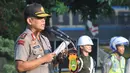 Kapolda, Irjen Pol Unggung Cahyono saat memimpin apel "operasi patuh jaya 2015" di lapangan dit lantas Polda metro jaya, Jakarta, Rabu (27/5/2015). Operasi dimulai hari ini hingga tanggal 11 Juni 2015.  (Liputan6.com/Herman Zakharia)