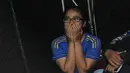 Ekspresi salah satu supporter klub Chelsea saat mengikuti acara Nonton Bola Seru Arsenal vs Chelsea di Andik Futsal, Depok, Jawa Barat, Minggu (26/4/2015). Kedua tim bermain imbang 0-0. (Liputan6.com/Helmi Fithriansyah)