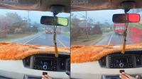 Detik-detik pengemudi menghindari bus makan jalur (Sumber: TikTok/halllll5_)