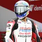 Pembalap Indonesia, Mario Suryo Aji saat mentas pada FP1 Moto3 Jepang hari Jumat (23/09/2022). (Istimewa)