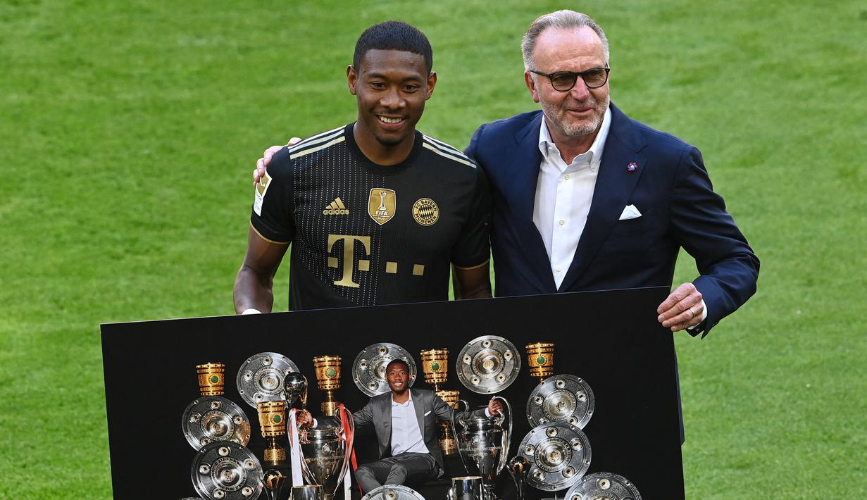 David Alaba. Setelah 12 musim berseragam Bayern Munchen, David Alaba menjadi rekrutan pertama Real Madrid di musim 2021/2022 dengan status bebas transfer. Real Madrid diprediksi akan mengikat pemain yang sudah lama menjadi incaran mereka selama 5 musim ke depan. (Foto: AFP/Christof Stache)