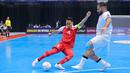 Pemain Timnas Futsal Indonesia, Mochammad Iqbal, saat melawan Irak pada laga Grup A Piala Asia Futsal 2026 di Indonesia Arena, Jakarta, Sabtu (31/1/2026). (Bola.com/Bagaskara Lazuardi)