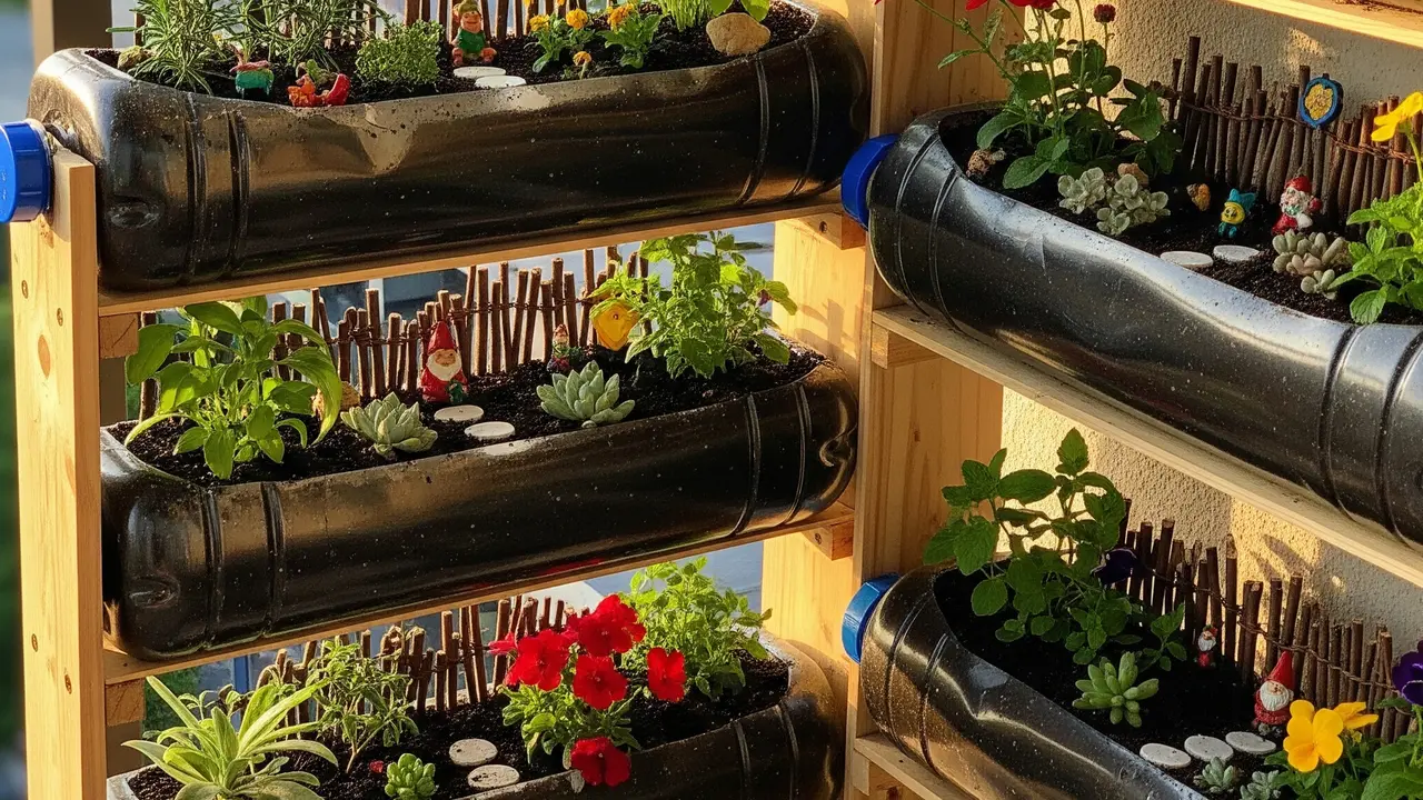 Model Kebun Mini di Balkon dengan Galon Bekas