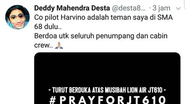 Harvino, Sosok Kopilot Lion Air JT610 Dikenal Sebagai Pribadi yang Baik