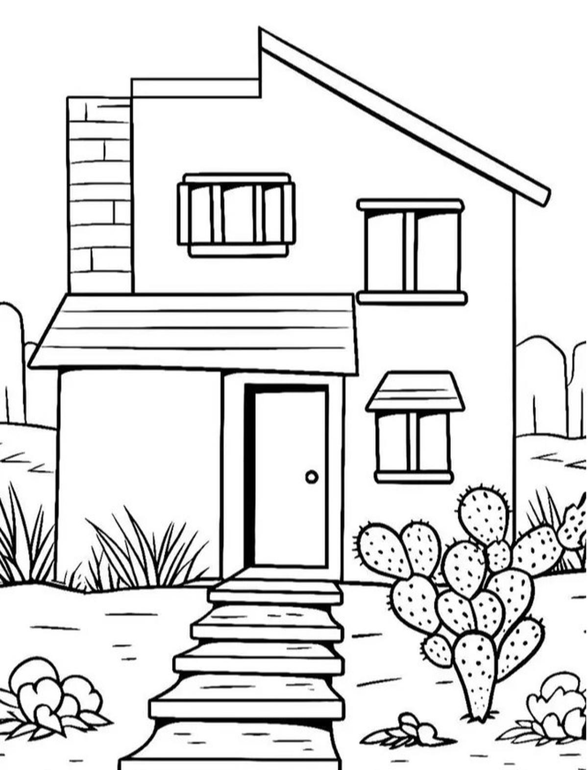 Ilustrasi Rumah Hitam Putih