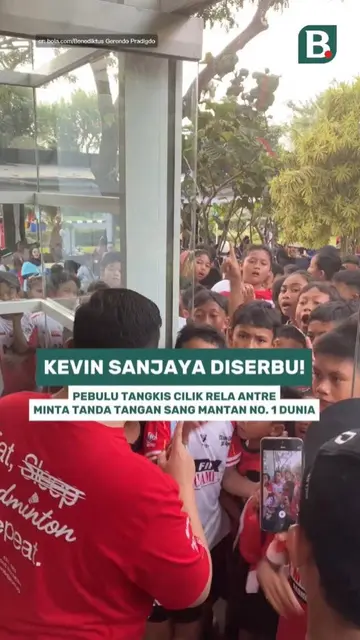 Kevin Sanjaya diserbu! Pebulu tangkis cilik rela antre minta tanda tangan sang mantan no.1 dunia