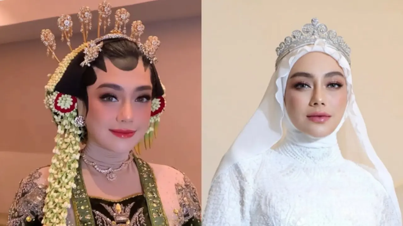 Celine Evangelista Tampilan dengan Dua Look Pengantin