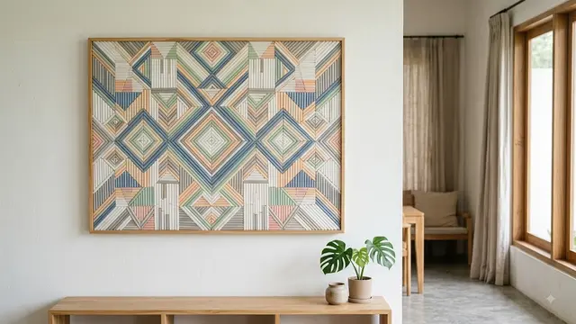 Hiasan Dinding Geometris dari Sedotan