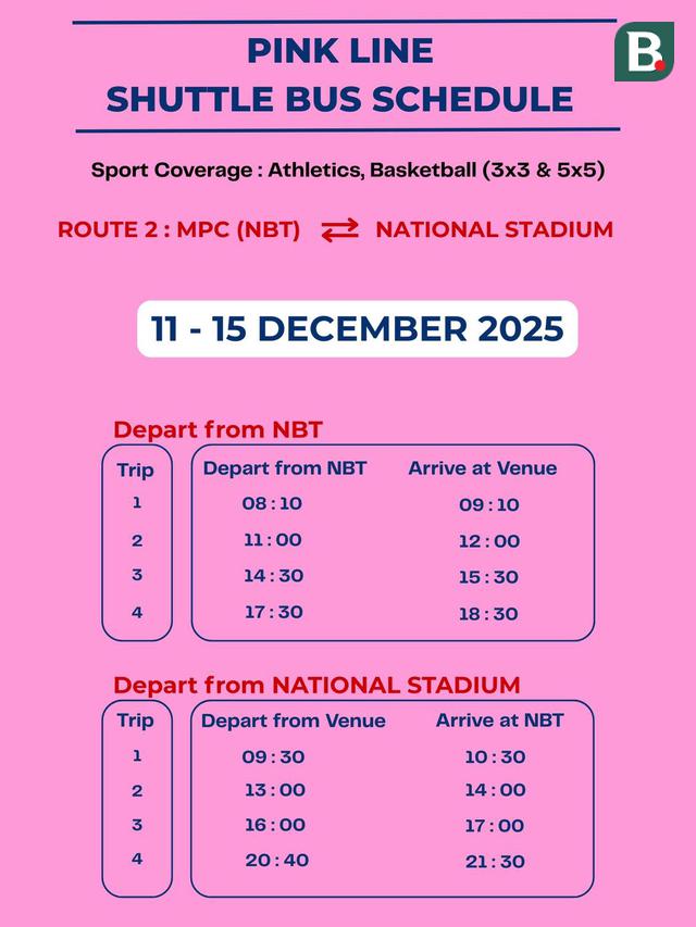 Jadwal Shuttle Bus SEA Games 2025