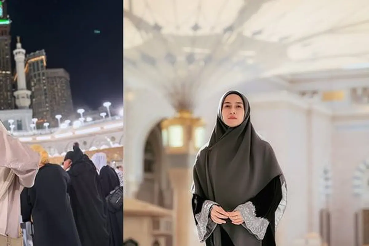Gaya OOTD Nina Zatulini saat di Tanah Suci. (instagram/instagram.com/ninazatulini22)