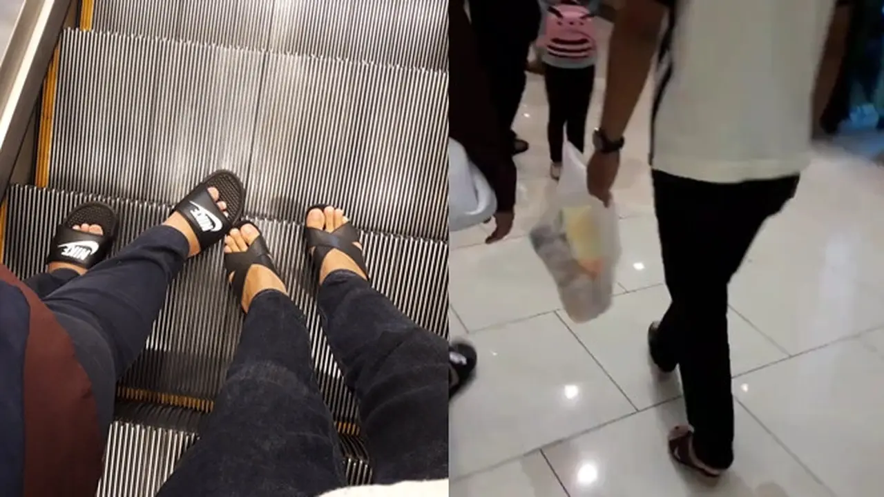Viral Pria Pakai High Heels di Mall