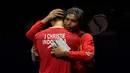 Indonesia memastikan diri lolos ke final Thomas Cup 2024 lewat kemenangan tunggal putra kedua, Jonatan Christie atas Wang Tzu Wei (21-11 dan 21-16). (AP Photo/Ng Han Guan)