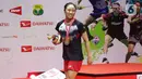 Pebulu tangkis tunggal putri Korea Selatan, An Se Young tersenyum usai meraih juara Indonesia Masters 2023 di Istora Senayan, Jakarta, Minggu (29/1/2023). An Se Young berhasil menjadi juara di nomor tunggal putri Indonesia Masters 2023 usai mengalahkan Carolina Marin di final dengan skor 18-21, 21-18, dan 21-13. (Liputan6.com/Herman Zakharia)