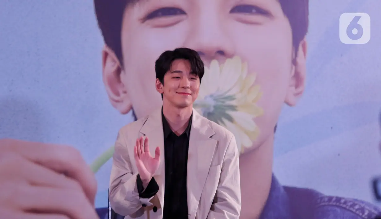 Ini menjadi momen pertama bagi pemain drama Business Proposal ini menyapa para penggemarnya secara langsung di Tanah Air. (Liputan6.com/Angga Yuniar)