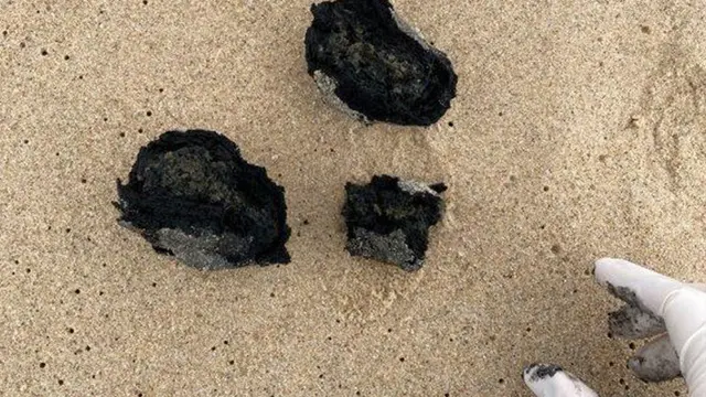 Benda misterius berbentuk bola seukuran bola golf hingga bola kriket terlihat berserakan di sepanjang pasir pantai di Sydney Australia. (randwick.nsw.gov.au)