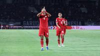 Pemain Timnas Indonesia, Kadek Arel melakukan selebrasi setelah mencetak gol penyeimbang 1-1&nbsp;pada laga lanjutan Grup B Piala AFF 2024 melawan Laos di Stadion Manahan, Solo, Jawa Tengah, Kamis (12/12/2024). (Bola.com/Abdul Aziz)