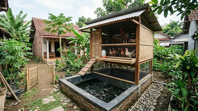 9 Desain Kandang Ayam dan Kolam Lele dalam Satu Lahan untuk Rumah Kecil
