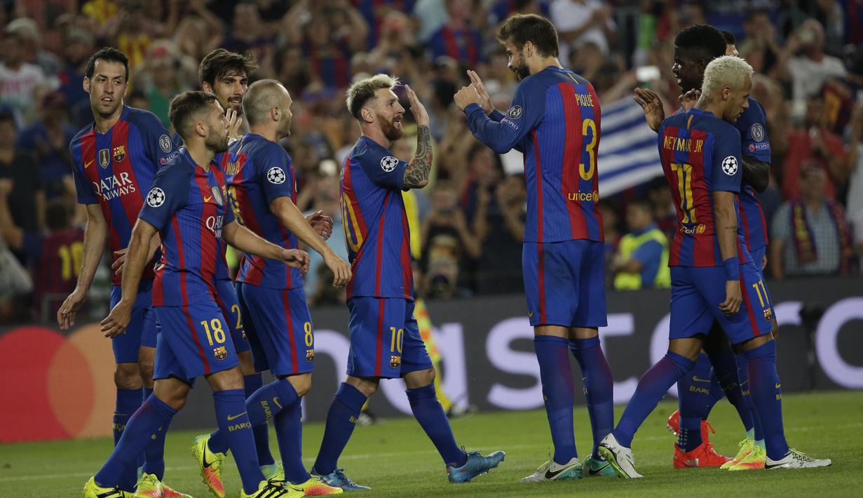 Barcelona harus puas berada pada peringkat kelima klasemen sementara La Liga Spanyol 2016-2017 dengan poin enam hinggal pekan ke-3.  (AP/Emilio Morenatti)