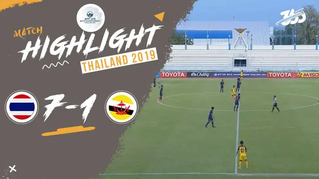 Berita video highlight Thailand saat mengalahkan Brunei Darussalam 7-1 di Grup B Piala AFF U-15 2019, Selasa (30/7/2019).