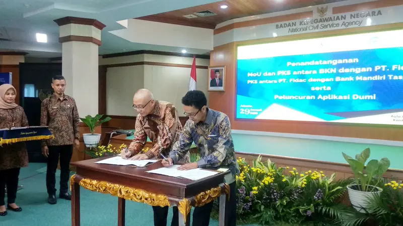 BKN bersama dengan Bank Mantap dan PT Fidac Inovasi Teknologi merilis aplikasi pinjaman murah berbasis Fintech bagi PNS.