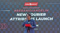 Chief Operating Officer Lion Parcel Mohammad Fadli saat memberi sambutan dalam acara Peluncuran Atribut Baru Kurir Lion Parcel di Jakarta,&nbsp;(27/2/2025). (Dok&nbsp;Lion Parcel)