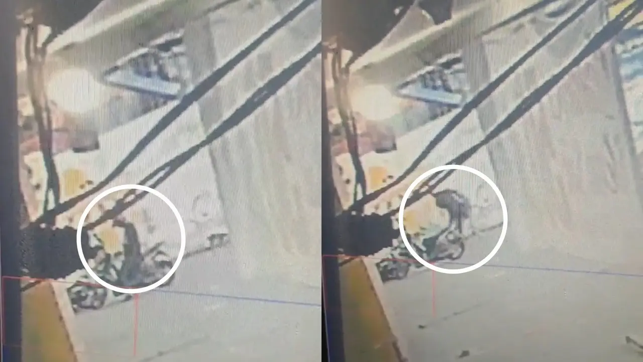 Tangkapan layar rekaman kamera CCTV detik-detik Brigpol Arya Supena tewas ditembak saat duel lawan pencuri motor di Lampung.
