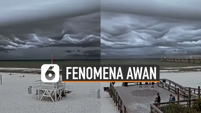 Fenomena alam menakjubkan terjadi pada awan di atas Pantai Fort Walton, Florida, Amerika Serikat.