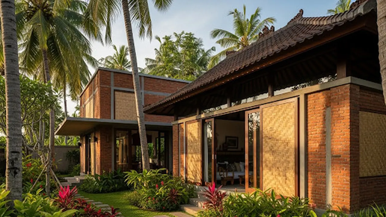 Rumah Kombinasi Bata dan Bambu