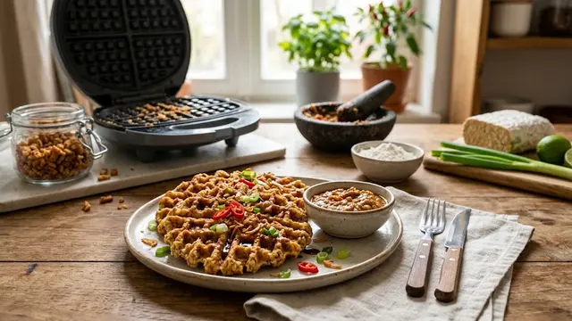 Ilustrasi Resep Waffle Tempe/AI Generated