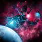 Dilansir dari visualdotlive, Galactus menjadi salah satu villain terkuat karena bisa memangsa planet. Tubuhnya yang besar membuat bumi terlihat seperti bola basket. (Deanimated)