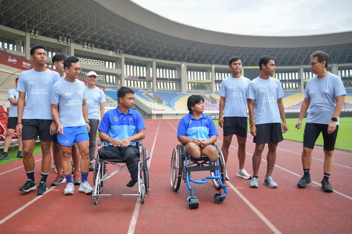 Ajang BTN Run for Disabilities, Run for Inclusivity digelar di Stadion Manahan Solo sebagai bagian dari Road to BTN Jakim (Jakarta International Marathon) 2026.