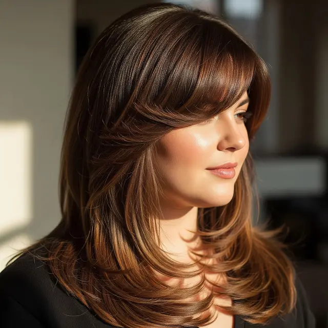 Model Rambut Panjang Wanita Chubby (Image by Gemini AI)