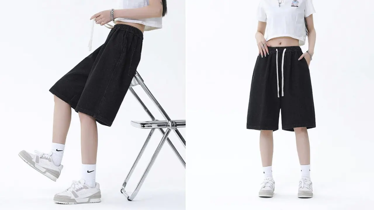 Jeans Wanita Jorts Pants Pinggang Karet Lagi Diskon, Nyaman dan Stylish untuk Aktivitas Sehari-hari