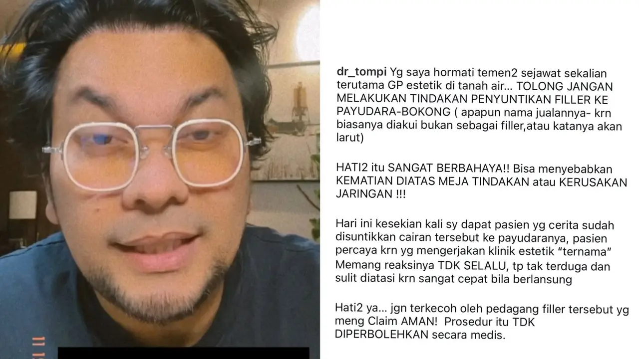 Dr. Tompi Peringatkan Soal Prosedur Filler untuk Payudara dan Bokong, Bisa Meninggal di Meja Operasi
