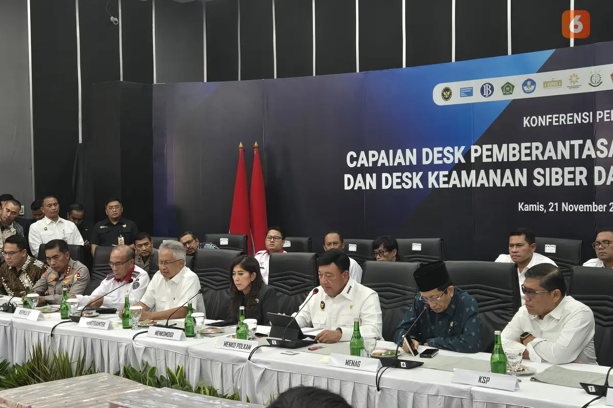 Konferensi pers pemberantasan judi online (Liputan6.com/ Agustin Setyo Wardani).