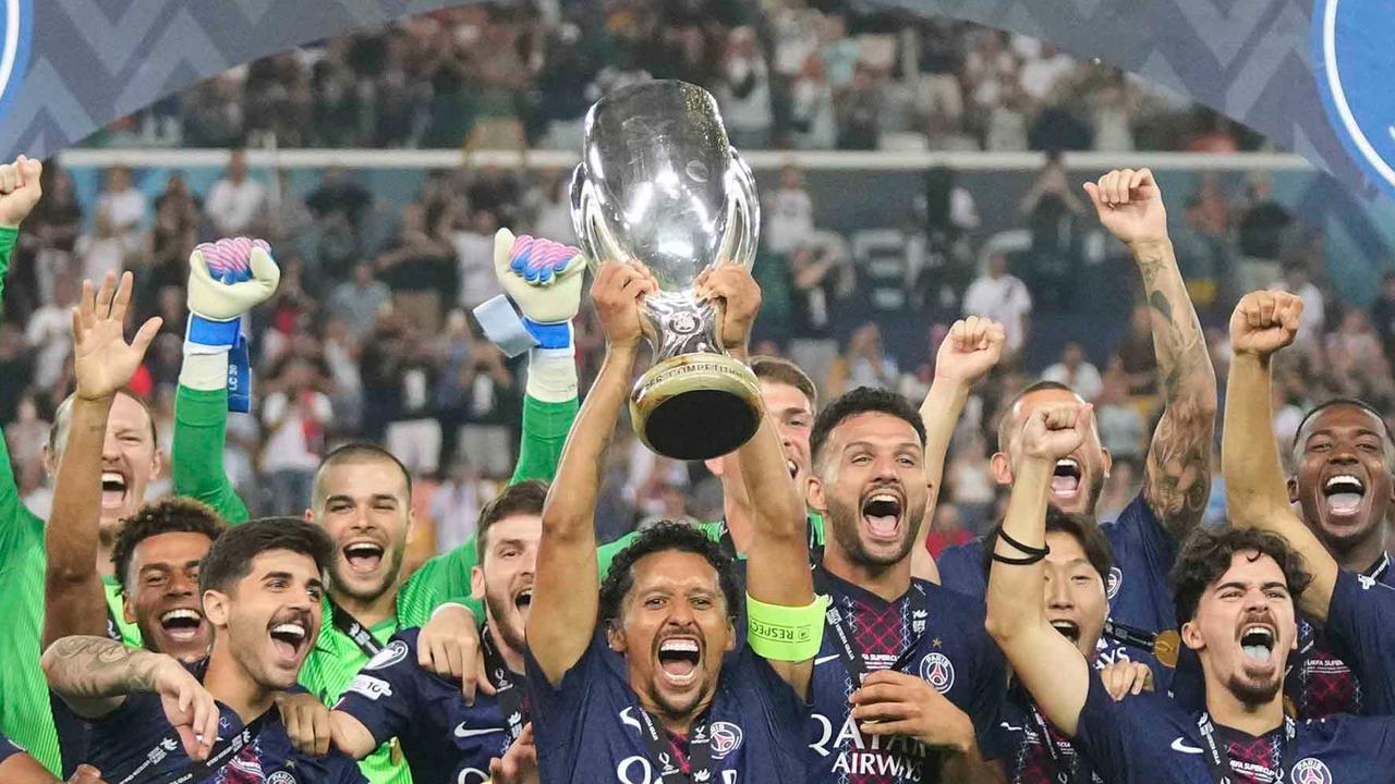FOTO: PSG Raih Piala Super UEFA Pertama Usai Tundukkan Tottenham Lewat Drama Adu Penalti