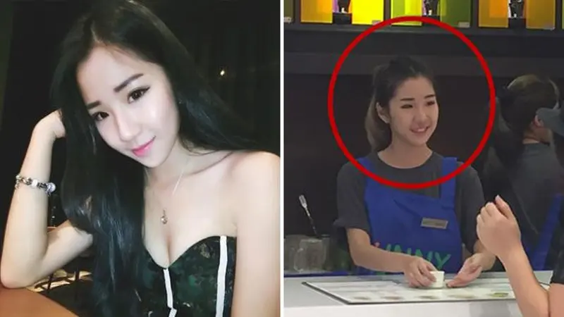 Wanita cantik penjual minuman di Malaysia yang jadi sorotan netizen. (Moretify.com)