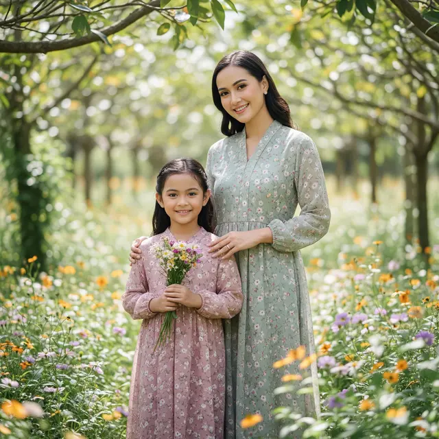 Gamis Couple Ibu dan Anak 2026 (Image by Gemini AI)