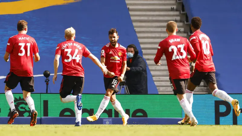 Drama Gol Usai Peluit Panjang, Manchester United Tundukkan Brighton Hove Albion