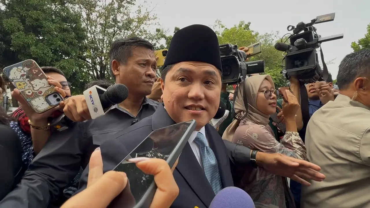 Erick Thohir tiba di Istana Kepresidenan Jakarta, Rabu (17/9/2025).