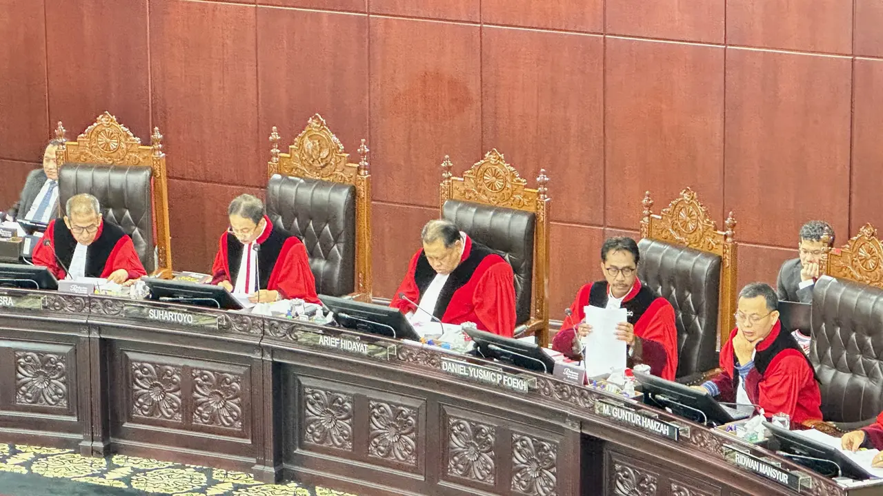 Mahkamah Konstitusi (MK) menggelar sidang putusan sengketa Pilpres 2024, Senin (22/4/2024).
