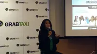 Kiki Rizki, Head of Marketing and Partnership GrabTaxi memperkenalkan `GrabBro` (Jeko Iqbal Reza/Liputan6.com)