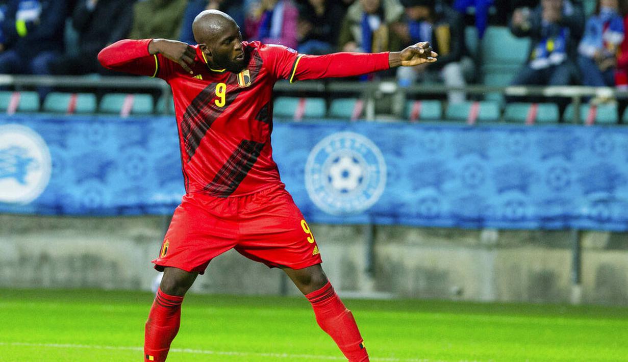 Romelu Lukaku mengamuk dengan memborong dua gol, lalu Hans Vanaken, Axel Witsel dan Thomas Foket masing-masing menyumbang satu gol. (Foto: AP/Raul Mee)