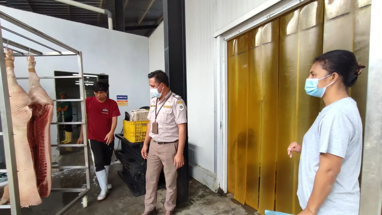 Balai Karantina Pertanian Manado mengawasi pengiriman daging babi dari Sulut.