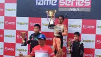 Qarrar Firhand Ali juara di kelas kadet kejuaraan gokart Asia IAME Asia Series (istimewa)