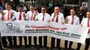 Sembilan sekjen parpol Koalisi Indonesia Kerja melengkapi sejumlah berkas, termasuk struktur tim kampanye nasional (TKN) untuk pasangan bakal capres dan cawapres, Jokowi-Ma'ruf Amin ke KPU. (liputan6.com/Johan Tallo)