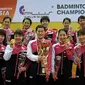 Tim putri menyabet gelar juara di kancah Kejuaraan Bulutangkis Asia Beregu 2018 setelah mengalahkan China 3-0, Minggu (11/2/2018). (The Malay Online)