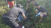 Lokasi penemuan kerangka manusia yang diduga tubuh sopir taksi online Palembang (dok.istimewa / Nefri Inge)