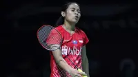 Tunggal putri Indonesia, Gregoria Mariska Tunjung, gagal lolos ke perempat final Fuzhou China Terbuka 2019, setelah kalah 19-21 dan 17-21 dari Tai Tzu Ying. (dok. PBSI)