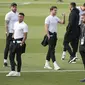 Timnas Inggris sebelum bertemu Belanda di semifinal UEFA Nations League (AP/Luis Vieira)